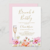 Floral Bright Spring Bridal Brunch Vrijgezellenfee Kaart (Voorkant / Achterkant)