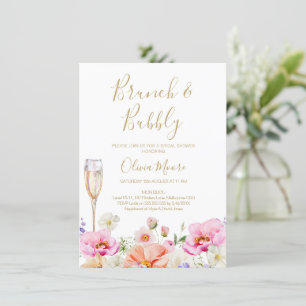 Floral Bright Spring Bridal Brunch Vrijgezellenfee Kaart