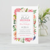 Floral Bright Waterverf Flowers Vrijgezellenfeest Kaart (Staand voorkant)