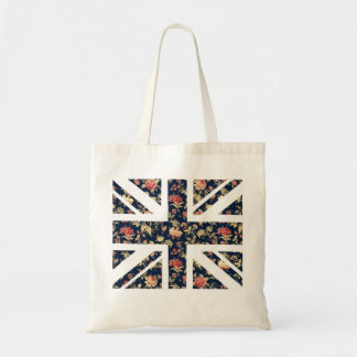 Floral British Flag Canvas tas
