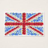 Floral British Flag Memorial Funeral Prayer Kaart (Voorkant)
