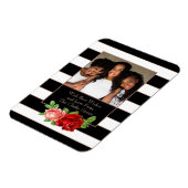 Floral Bronze Black & White Stripe - Aangepaste fo Magneet (Linkerzijde)