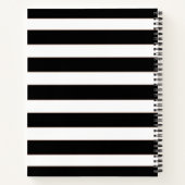 Floral Bronze Black & White Stripe - Aangepaste fo Notitieboek (Achterkant)