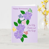 Floral Brother en vrouw, gepersonaliseerd Jubileum Kaart (Gele Bloem)