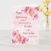 Floral Brother en Zuster in Law Jubileum Kaart (Gele Bloem)