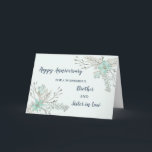 Floral Brother en Zuster in Law Jubileum Kaart<br><div class="desc">Gelukkige trouwjubileumkaart voor broer en schoonzus met  lichtblauwe bloemen en oprechte vers.</div>