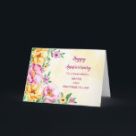 Floral Brother & Zuster in Law Bruiloft Jubileum Kaart<br><div class="desc">Gelukkige trouwjubileumkaart voor broer en schoonzus met rustieke landelijke bloemen en oprechte vers.</div>