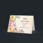Floral Brother & Zuster in Law Bruiloft Jubileum Kaart<br><div class="desc">Gelukkige trouwjubileumkaart voor broer en schoonzus met rustieke landelijke bloemen en oprechte vers.</div>