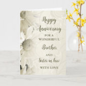 Floral Brother & Zuster in Law Jubileum Kaart (Gele Bloem)