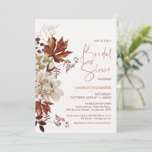 Floral Brown Cream Herfst in Love Vrijgezellenfees Kaart