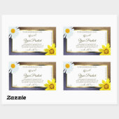 Floral Brown en Blue Glitter White Product Labels (Vel)