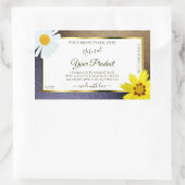 Floral Brown en Blue Glitter White Product Labels (Tas)