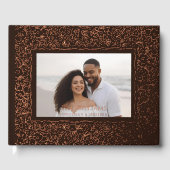 Floral Brown Folie bruiloft gastenboek foto Moody (Voorkant)