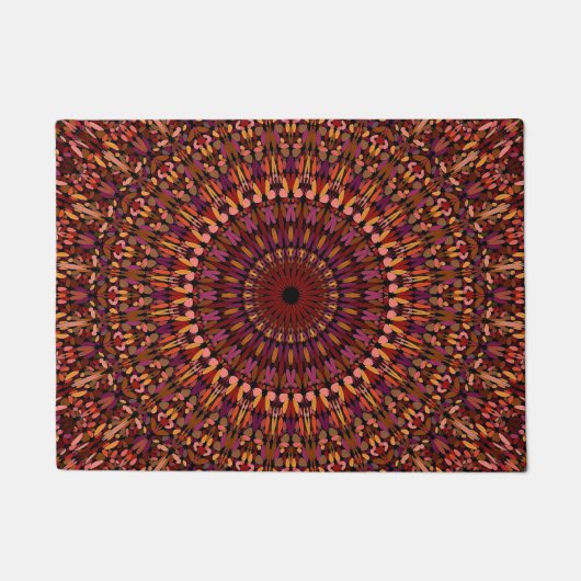 Floral Brown Mandala Design-48566 Deurmat (Voorkant)