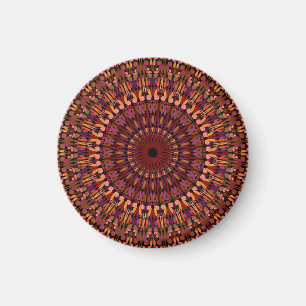 Floral Brown Mandala Design-48566 Magneet