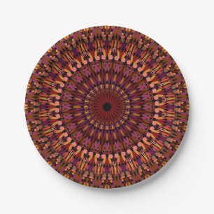 Floral Brown Mandala Design-48566 Papieren Bordje