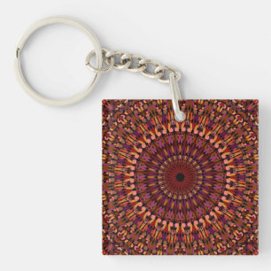 Floral Brown Mandala Design-48566 Sleutelhanger