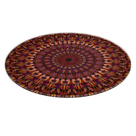 Floral Brown Mandala Design-48566 Snijplank (Hoek)
