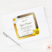 Floral Brown Oranje Glitter White Product Labels (Envelop)