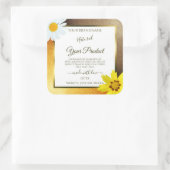 Floral Brown Oranje Glitter White Product Labels (Tas)