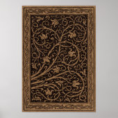  Floral Brown Swirls Poster (Voorkant)