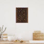 Floral Brown Swirls Poster (Keuken)