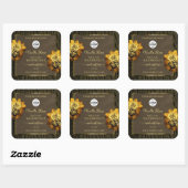 Floral Brown Tree Bark Grain Product Labels Logo (Vel)