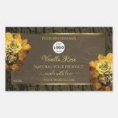 Floral Brown Tree Bark Grain Product Labels Logo (Voorkant)