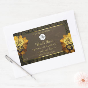 Floral Brown Tree Bark Grain Product Labels Logo