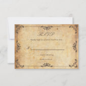  Floral Brown Wedding RSVP Kaart (Voorkant)