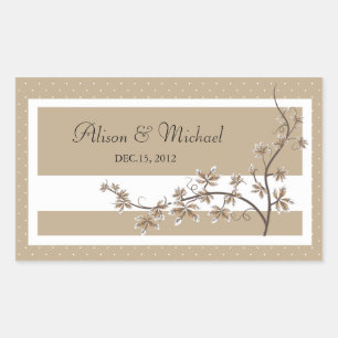 Floral Brown-Wedding Seal Rechthoekige Sticker