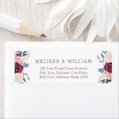 Floral bruid bruidegom bruiloft ivoor retouradres etiket (Insitu)