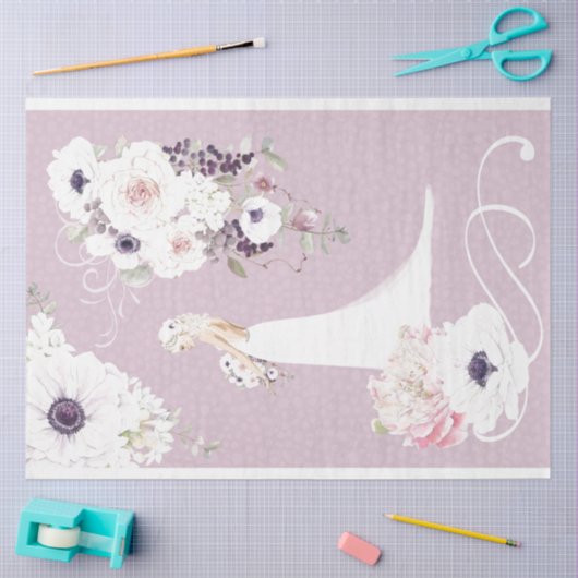 Floral Bruid Trouwpapier Tissuepapier (Craft)