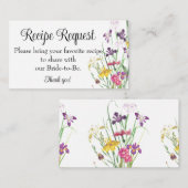Floral bruids bruiloft douche recept aanvraag informatiekaartje (Voorkant / Achterkant)