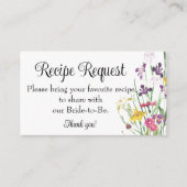 Floral bruids bruiloft douche recept aanvraag informatiekaartje (Voorkant)