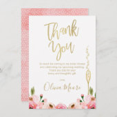 Floral Bruids Brunch Vrijgezellenfeest Dank u kaar Kaart (Voorkant / Achterkant)