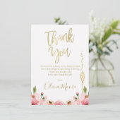 Floral Bruids Brunch Vrijgezellenfeest Dank u kaar Kaart (Staand voorkant)