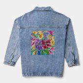 Floral Bruids Jeans Jas Denim Jacket (Achterkant)