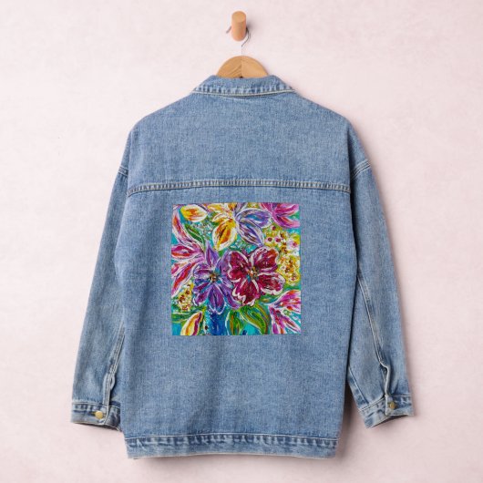 Floral Bruids Jeans Jas Denim Jacket (Hangar)
