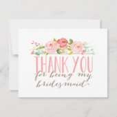 Floral bruidsmeisje bedankt (Voorkant)