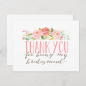 Floral bruidsmeisje bedankt (Voorkant / Achterkant)