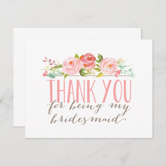 Floral bruidsmeisje bedankt (Voorkant / Achterkant)