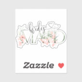 Floral Bruidsmeisje Sticker, vrijgezellenfeest cad Sticker (Vel)