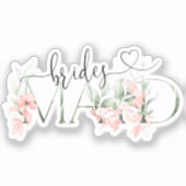 Floral Bruidsmeisje Sticker, vrijgezellenfeest cad Sticker (Voorkant)