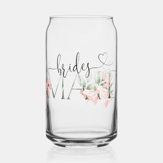 Floral Bruidsmeisje voorstel Gift Blikvorm Glas (Voorkant)