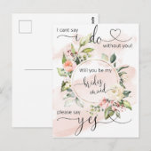Floral bruidsmeisje voorstel Kaarten (Voorkant / Achterkant)
