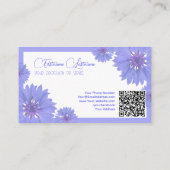 Floral bruiloft blue cornflower kalligrafie QR-cod Visitekaartje (Achterkant)