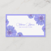 Floral bruiloft blue cornflower kalligrafie QR-cod Visitekaartje (Voorkant)