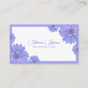 Floral bruiloft blue cornflower kalligrafie QR-cod Visitekaartje