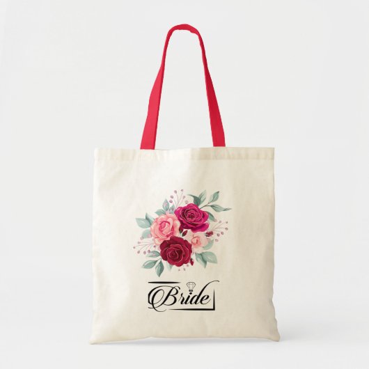 Floral bruiloft bruid Canvas tas (Voorkant)
